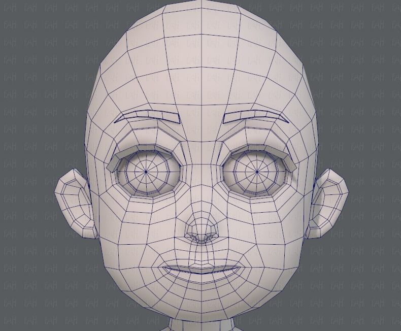 Base mesh girl characterV07 Low-poly 3D model_36