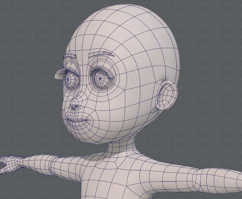 Base mesh girl characterV07 Low-poly 3D model_32