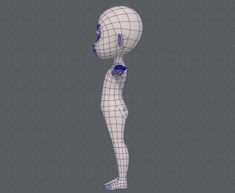 Base mesh girl characterV07 Low-poly 3D model_15