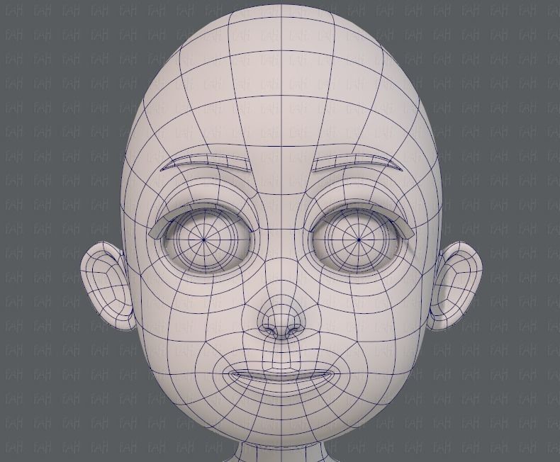 Base mesh girl characterV07 Low-poly 3D model_34