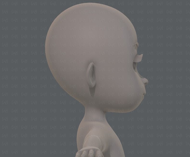 Base mesh girl characterV07 Low-poly 3D model_19