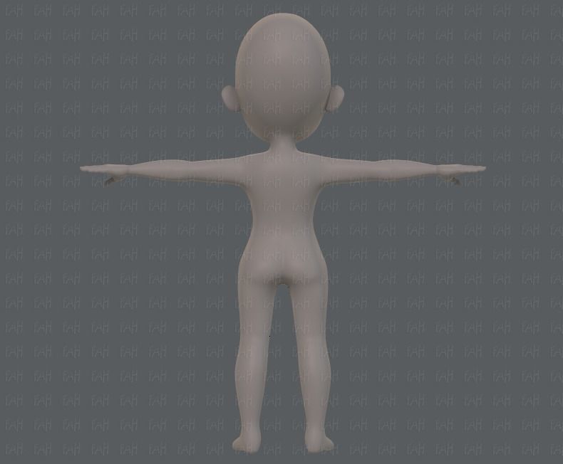 Base mesh girl characterV07 Low-poly 3D model_5