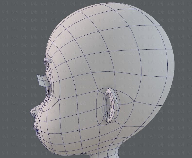 Base mesh girl characterV07 Low-poly 3D model_40