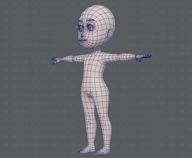 Base mesh girl characterV07 Low-poly 3D model_16