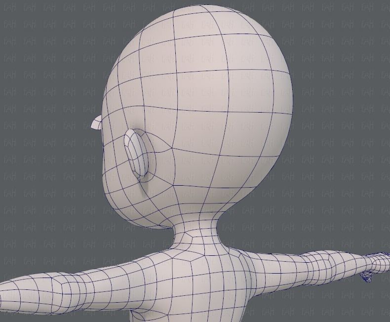 Base mesh girl characterV07 Low-poly 3D model_30