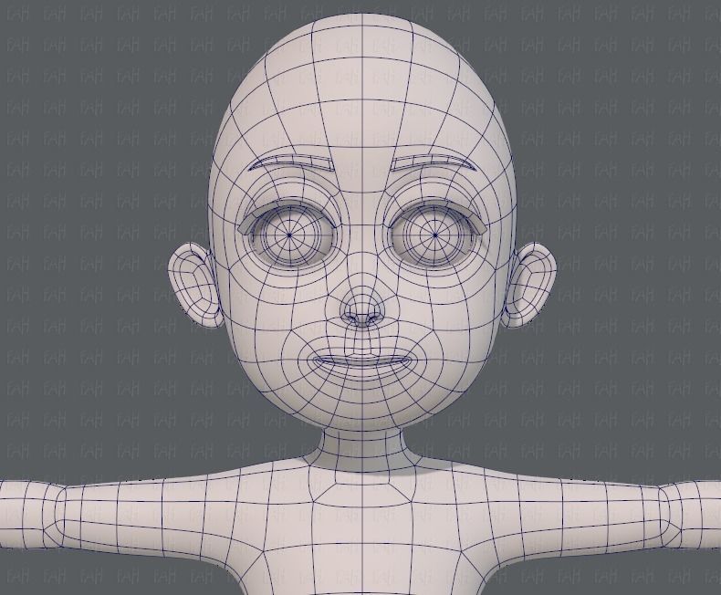 Base mesh girl characterV07 Low-poly 3D model_25