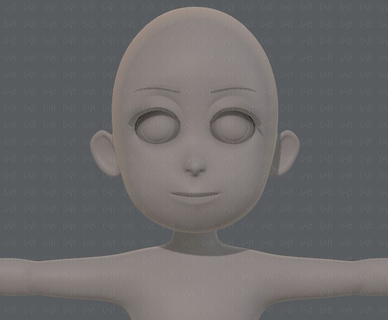 Base mesh girl characterV07 Low-poly 3D model_17