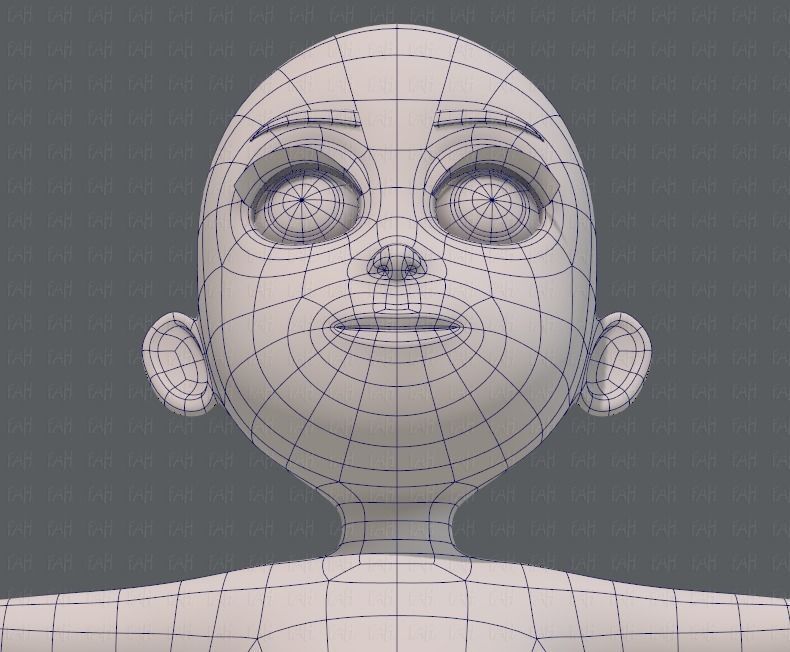 Base mesh girl characterV07 Low-poly 3D model_44