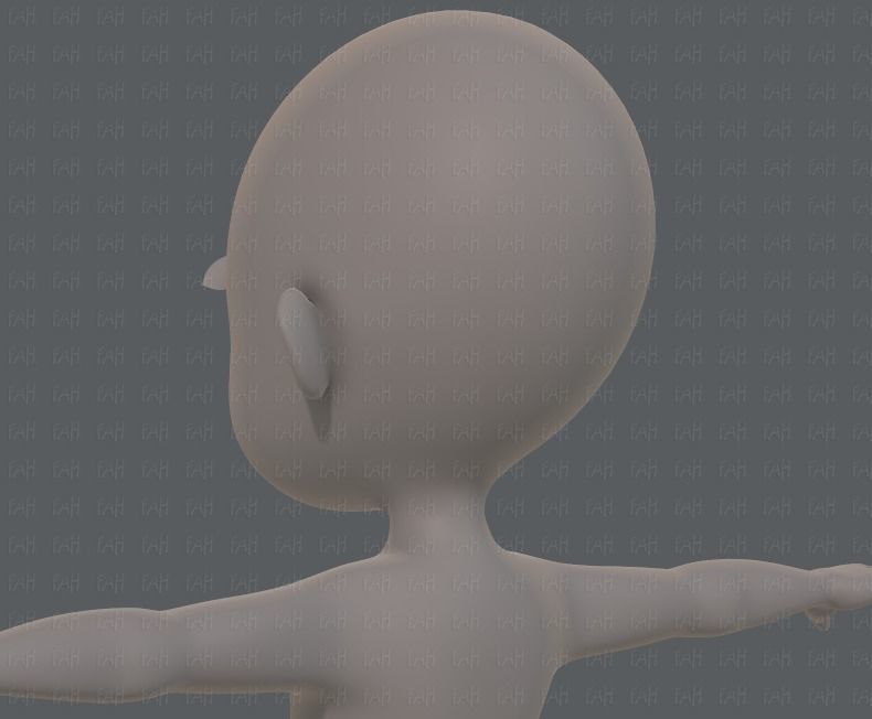 Base mesh girl characterV07 Low-poly 3D model_22