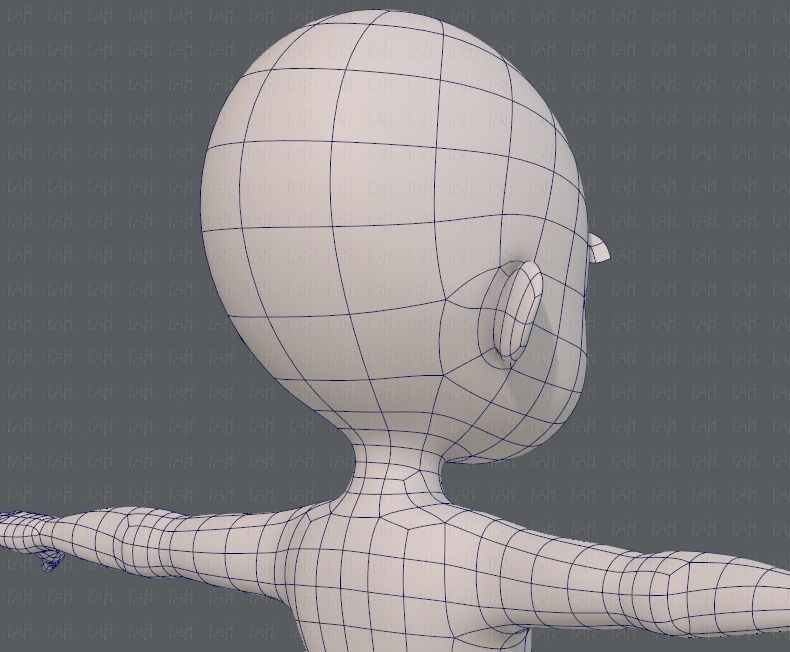 Base mesh girl characterV07 Low-poly 3D model_28