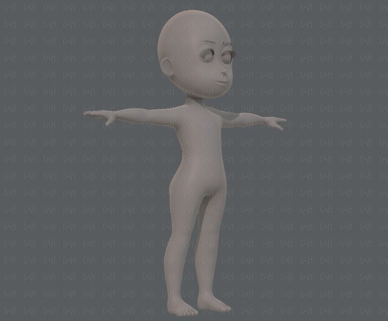 Base mesh girl characterV07 Low-poly 3D model_2
