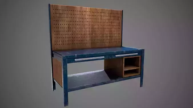 Work Bench PBR Game Ready Low Poly Low-poly 3D model