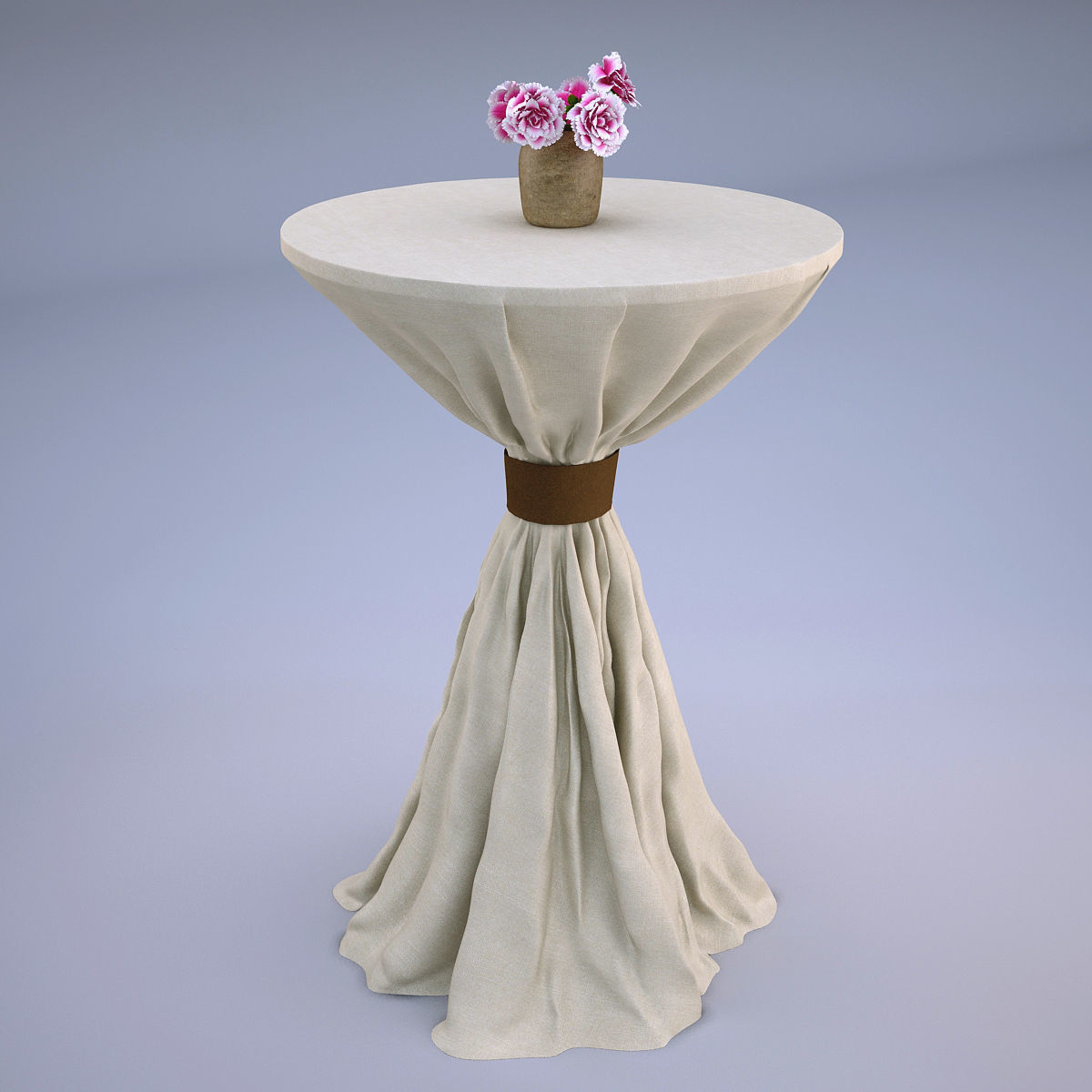 Wedding Table with Flowers 3D model_3