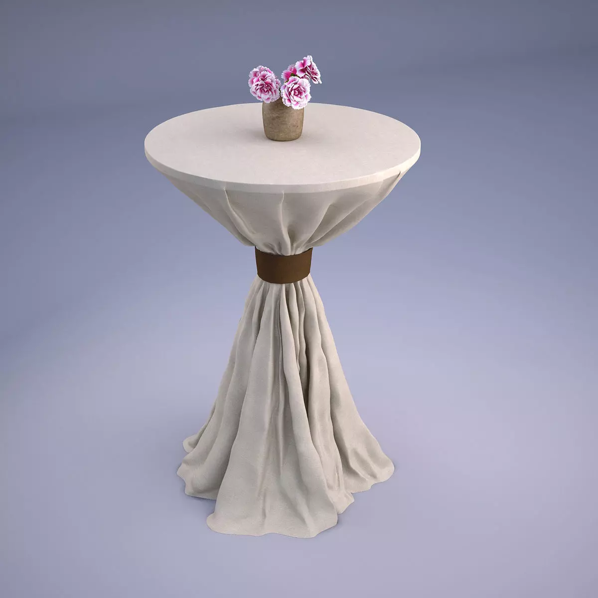 Wedding Table with Flowers 3D model_0