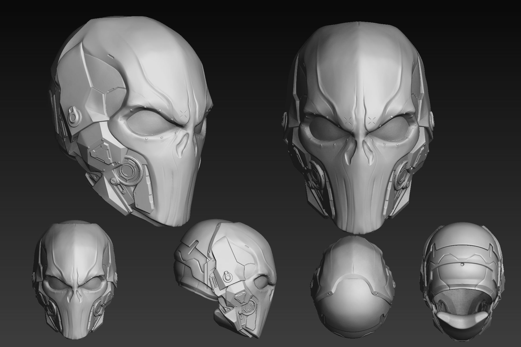 Set of a Sci-Fi Heads Part 1 3D model_5