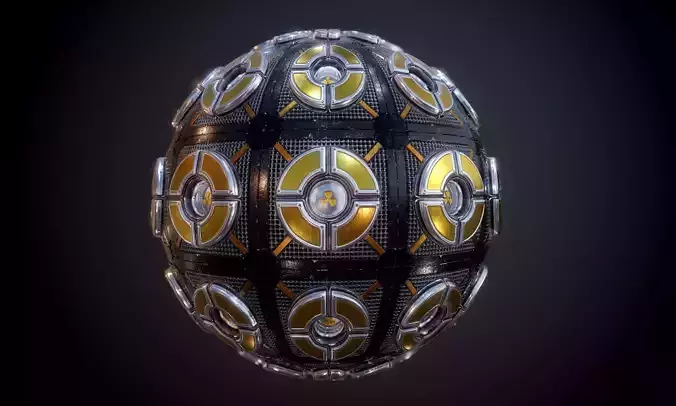 Metal Sci-Fi Wall Pannel Seamless PBR Texture Texture