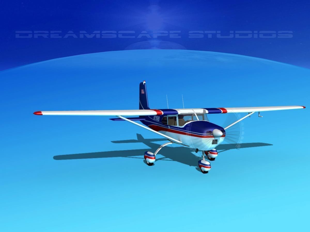 Cessna 172 Skyhawk 1958 V02 3D model_4
