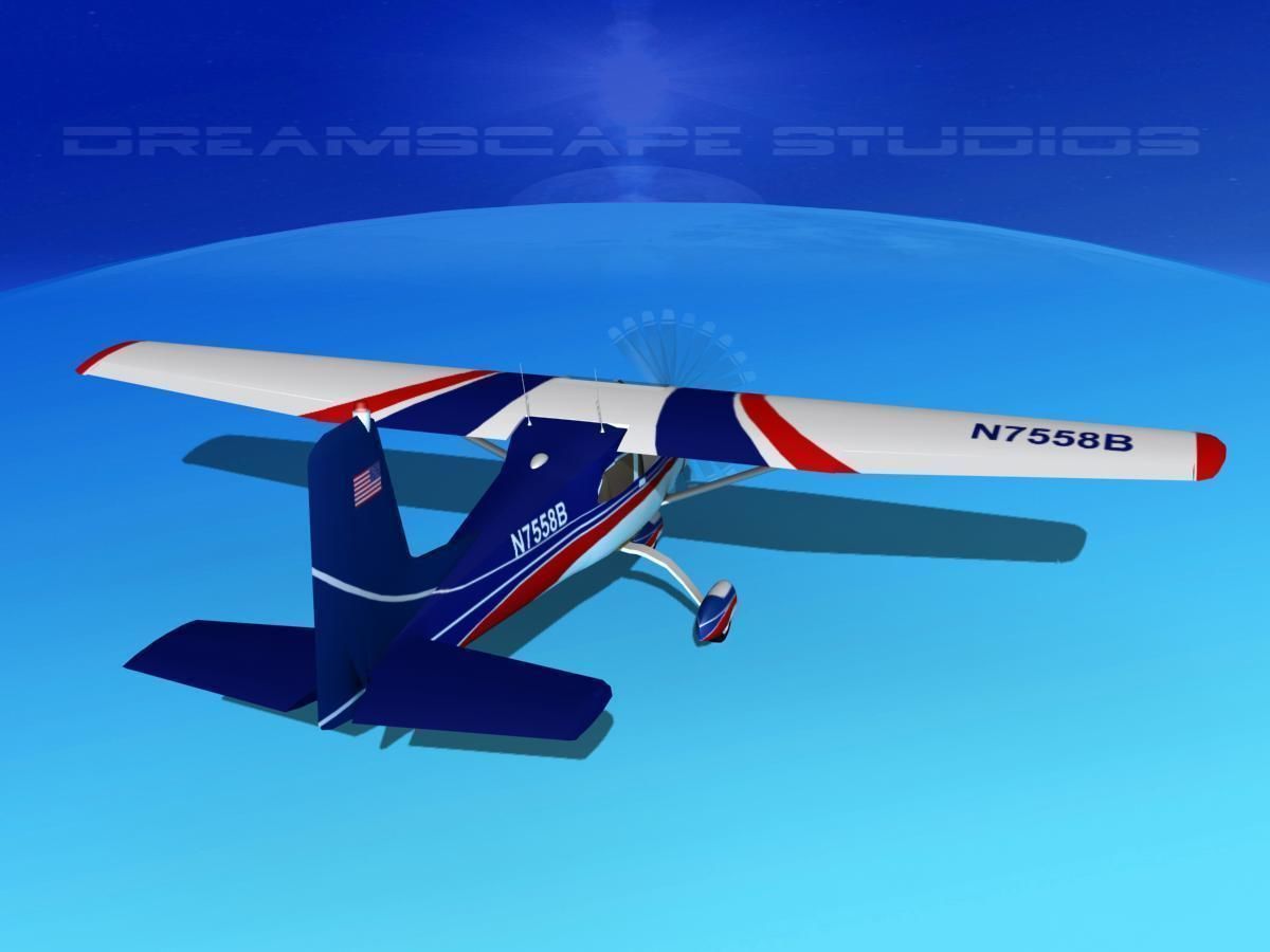 Cessna 172 Skyhawk 1958 V02 3D model_7