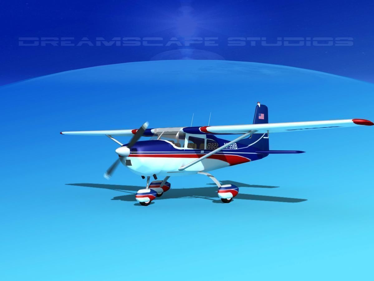 Cessna 172 Skyhawk 1958 V02 3D model_2