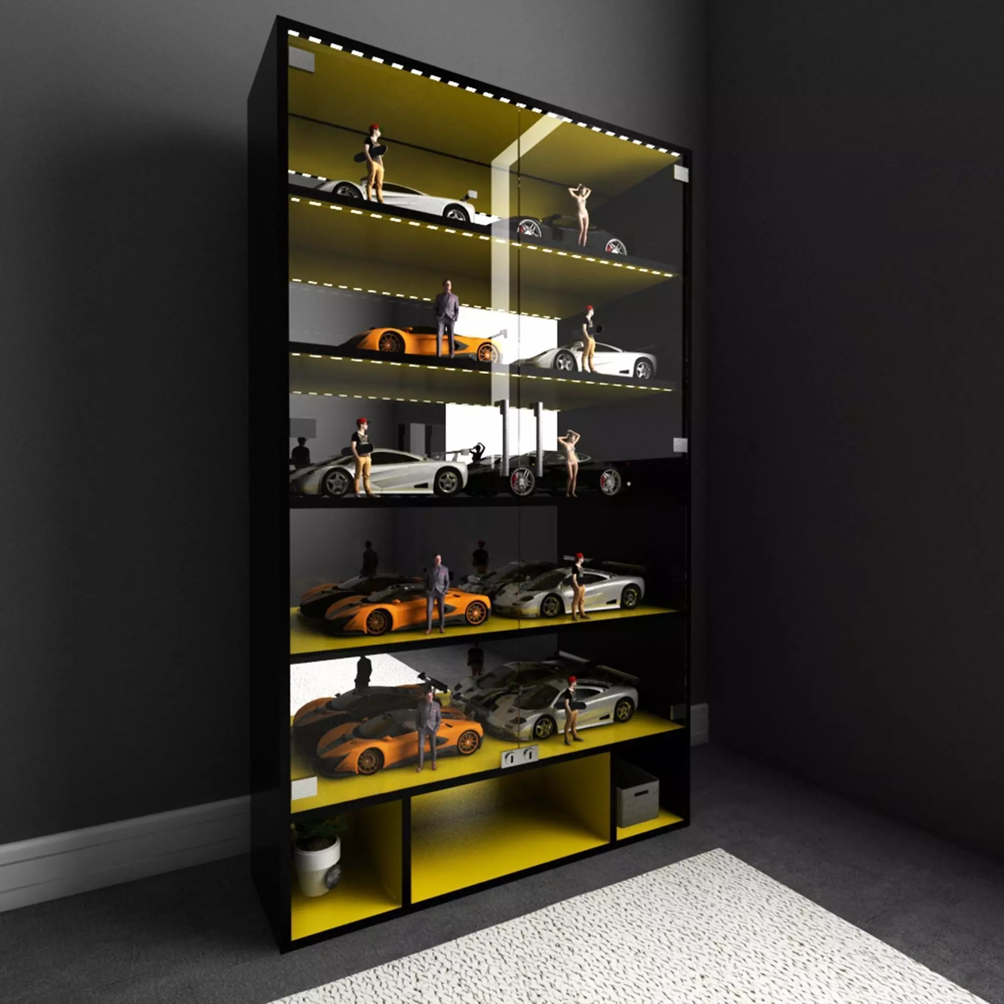 Showcase car display cabinet 3D model_0