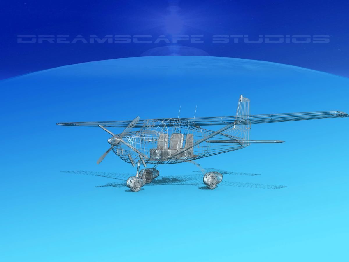 Cessna 172 Skyhawk 1958 Civil Air Patrol 3D model_11