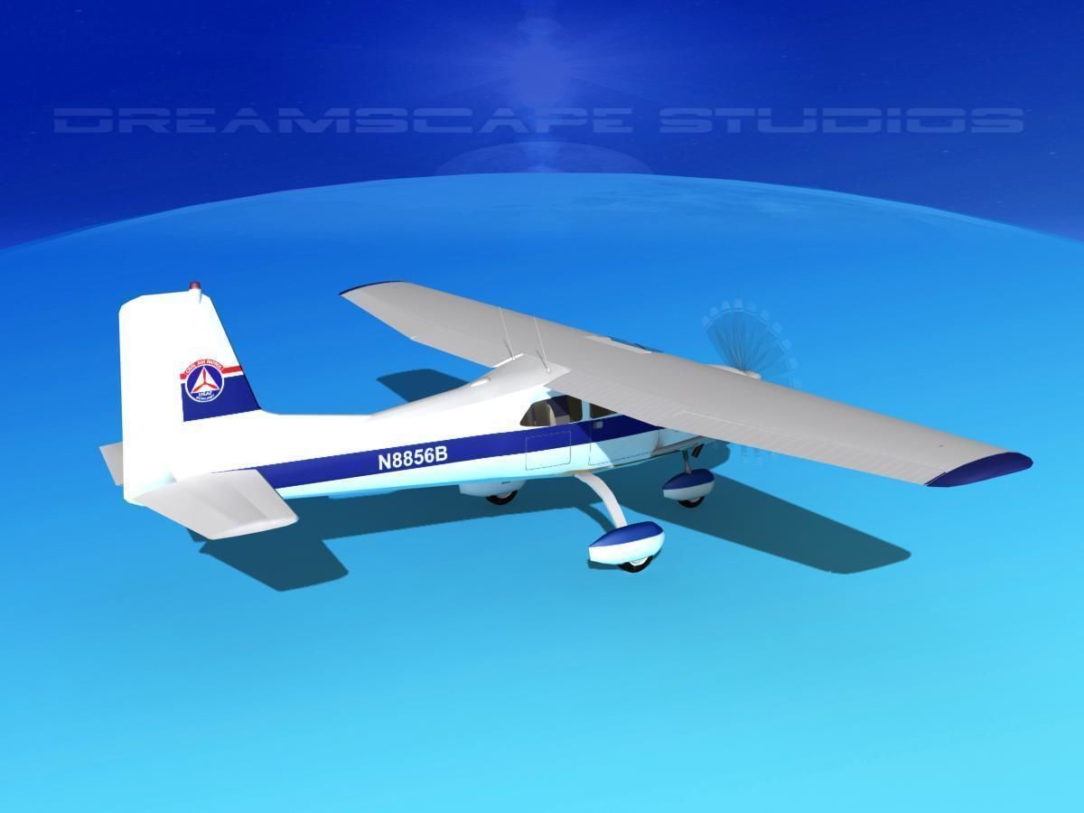 Cessna 172 Skyhawk 1958 Civil Air Patrol 3D model_5