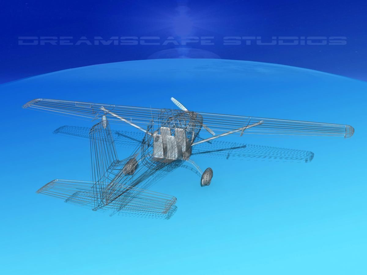 Cessna 172 Skyhawk 1958 Civil Air Patrol 3D model_15