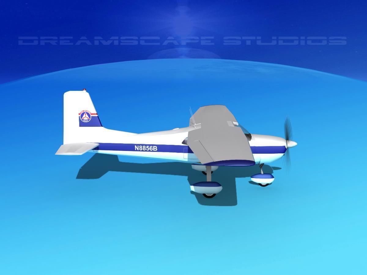 Cessna 172 Skyhawk 1958 Civil Air Patrol 3D model_4