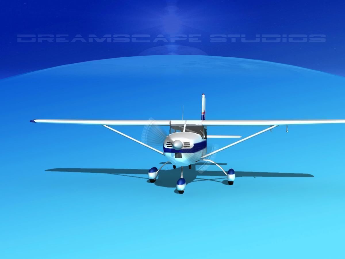 Cessna 172 Skyhawk 1958 Civil Air Patrol 3D model_1