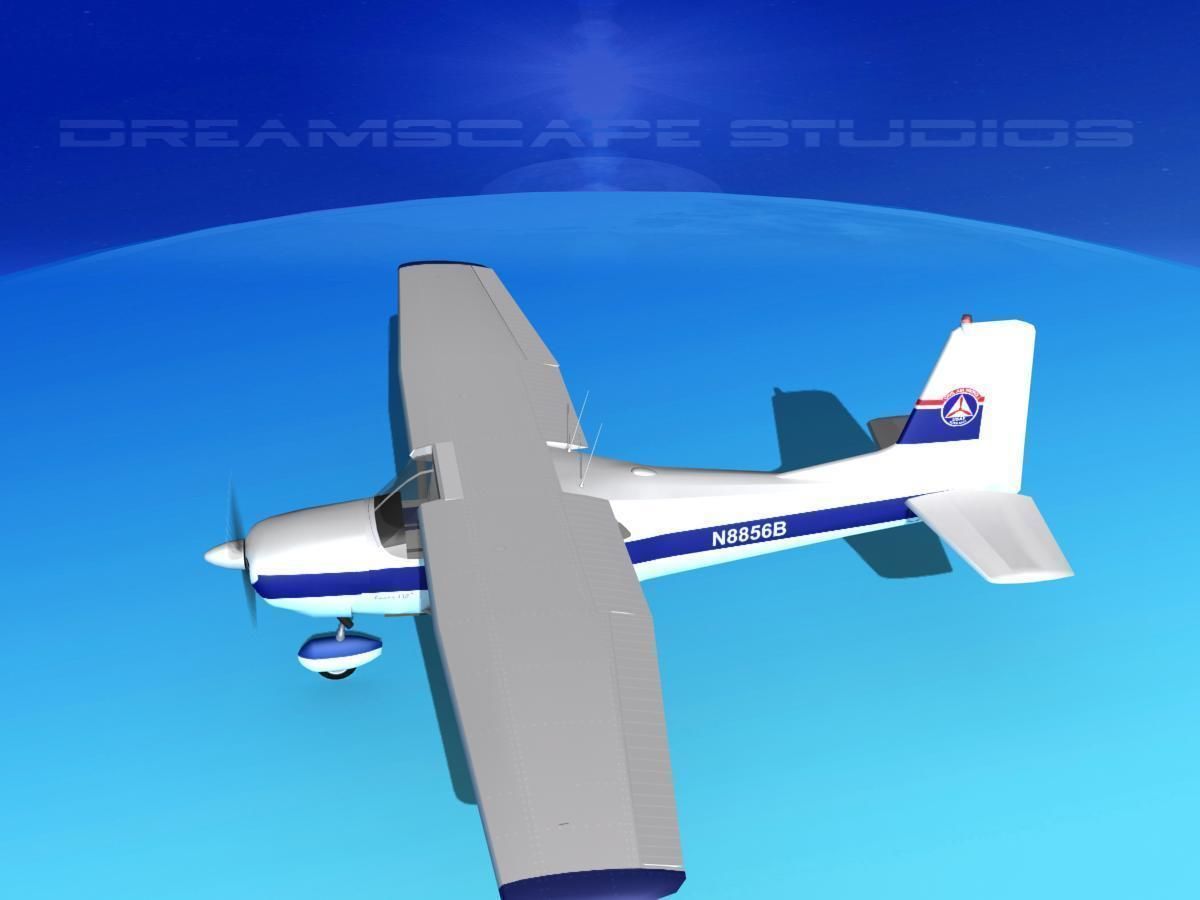 Cessna 172 Skyhawk 1958 Civil Air Patrol 3D model_9