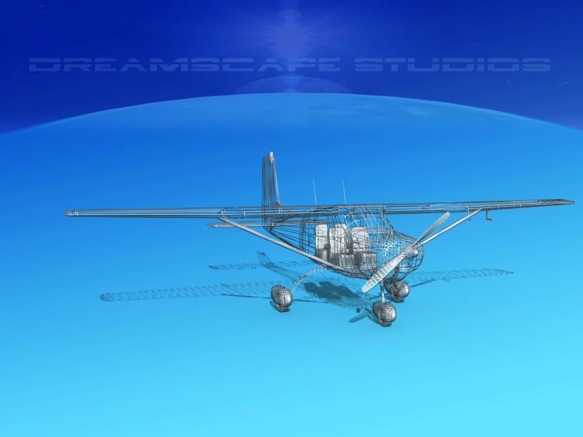 Cessna 172 Skyhawk 1958 Civil Air Patrol 3D model_12