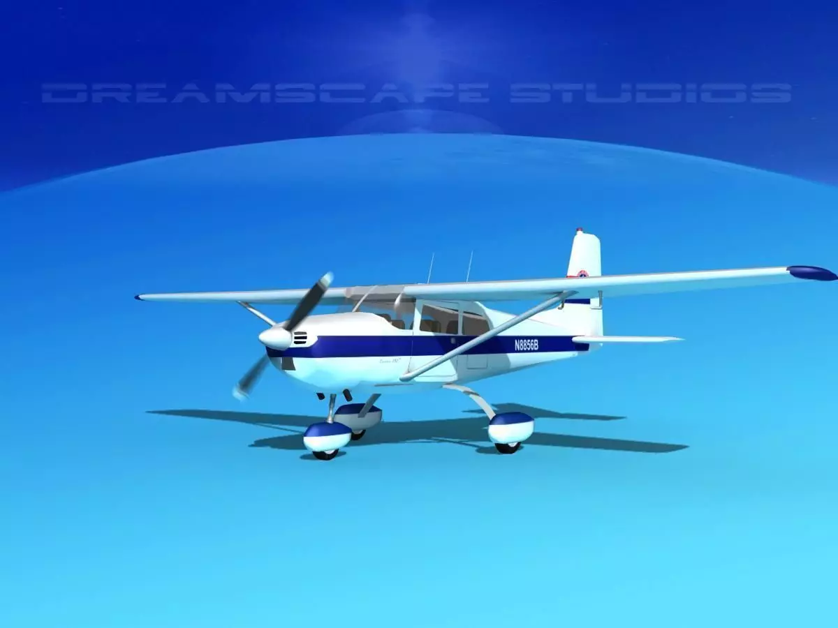 Cessna 172 Skyhawk 1958 Civil Air Patrol 3D model_0
