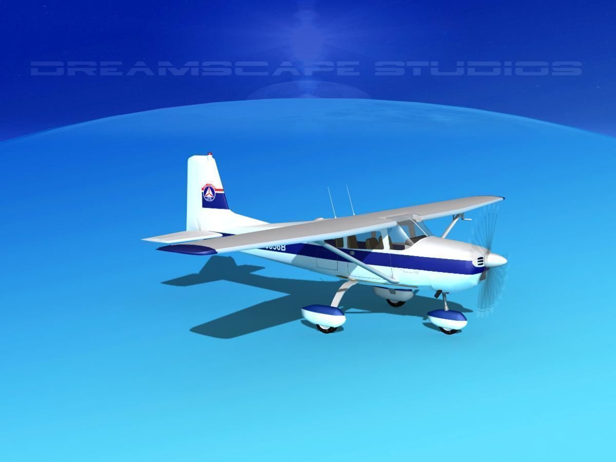 Cessna 172 Skyhawk 1958 Civil Air Patrol 3D model_3