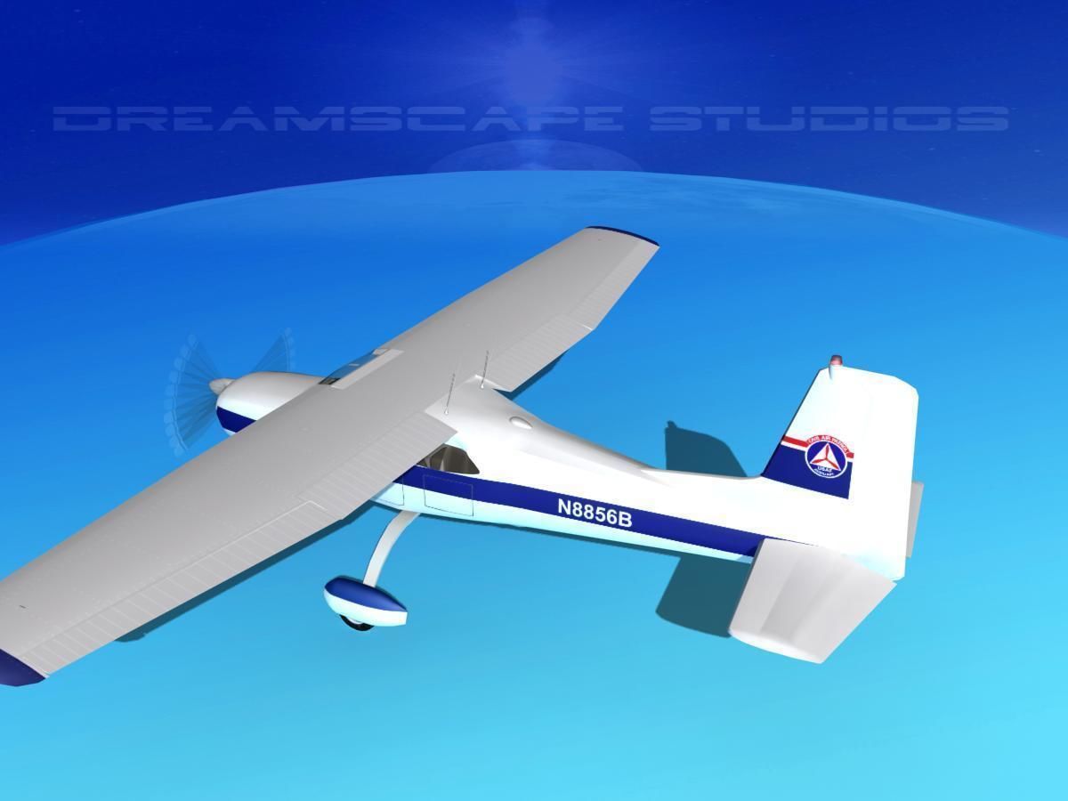Cessna 172 Skyhawk 1958 Civil Air Patrol 3D model_8
