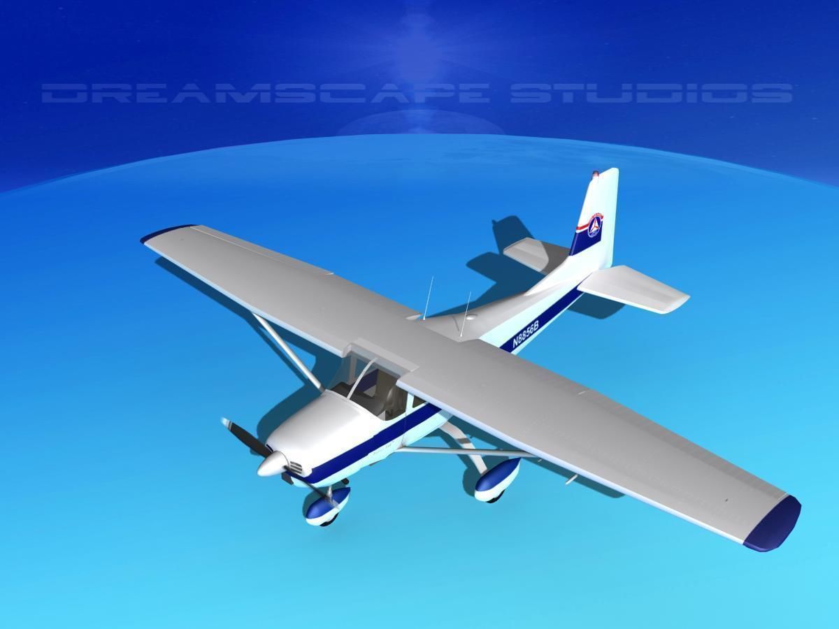 Cessna 172 Skyhawk 1958 Civil Air Patrol 3D model_10
