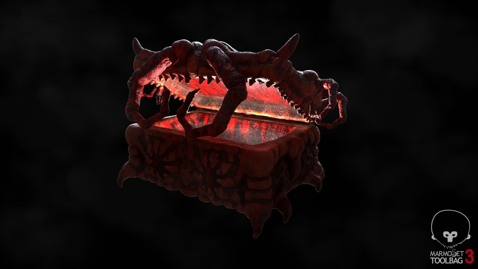 The treasure of the Demon Crab - CraBox Mimic Low-poly 3D model_5