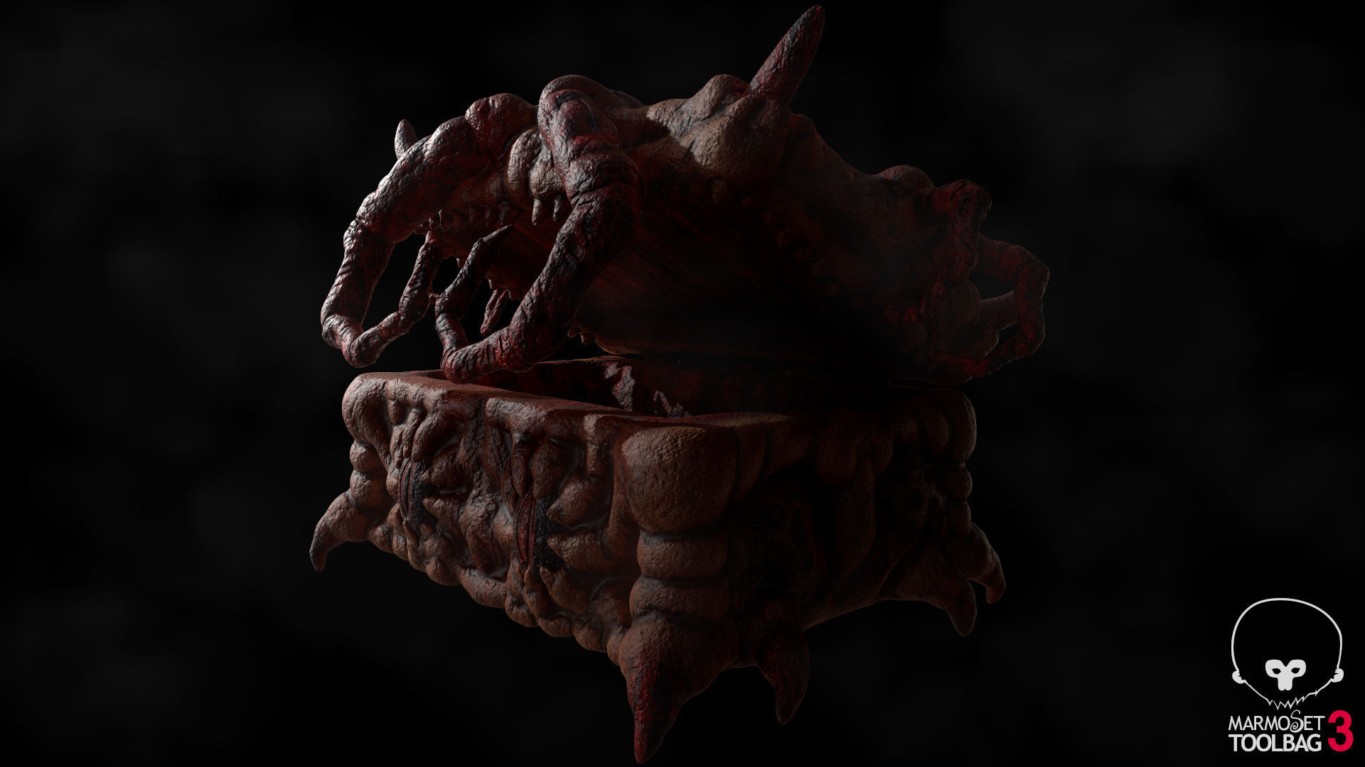 The treasure of the Demon Crab - CraBox Mimic Low-poly 3D model_3