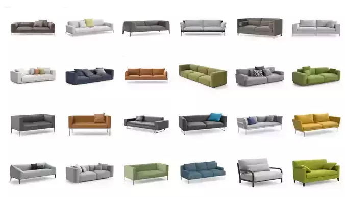 Sofas and armchairs 24 models pack