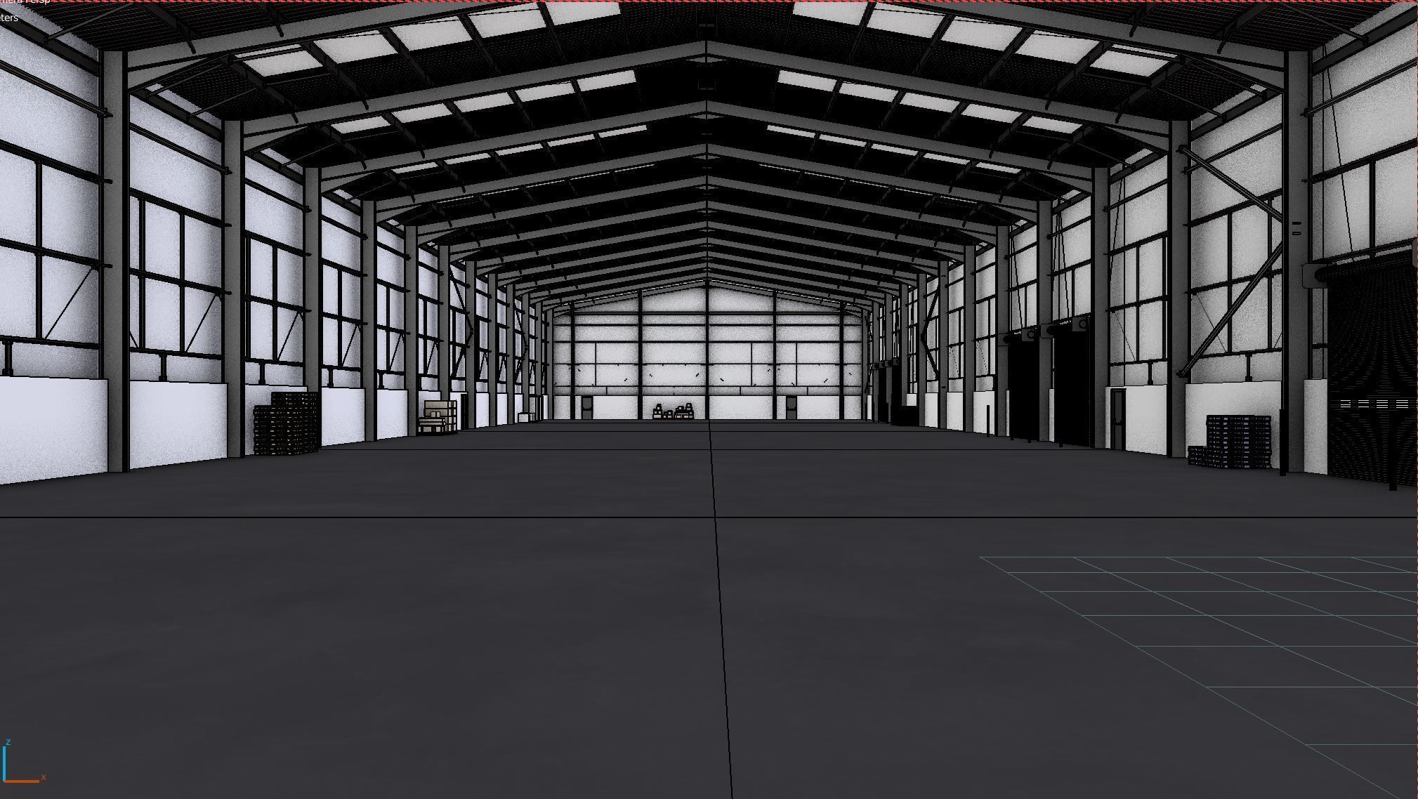 Industrial Warehouse Interior 11 Low-poly 3D model_8