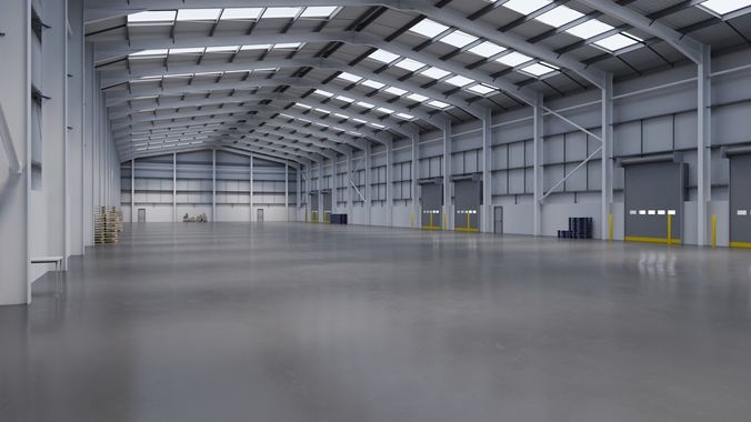 Industrial Warehouse Interior 11 Low-poly 3D model