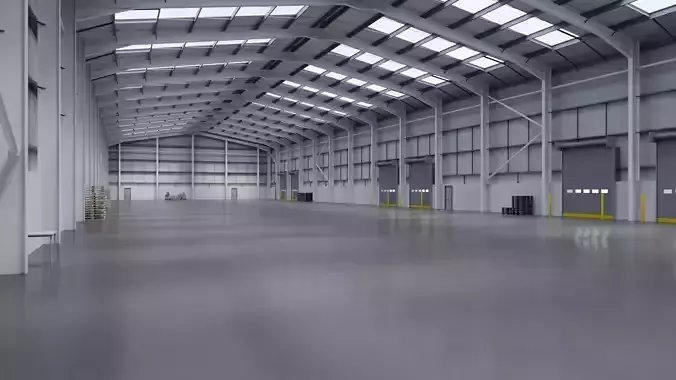 Industrial Warehouse Interior 11 Low-poly 3D model