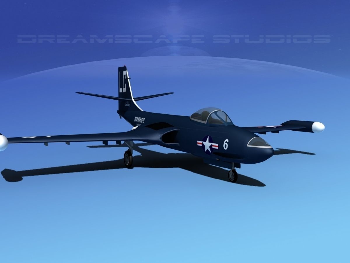 McDonnell F2H2 Banshee V01 3D model_2