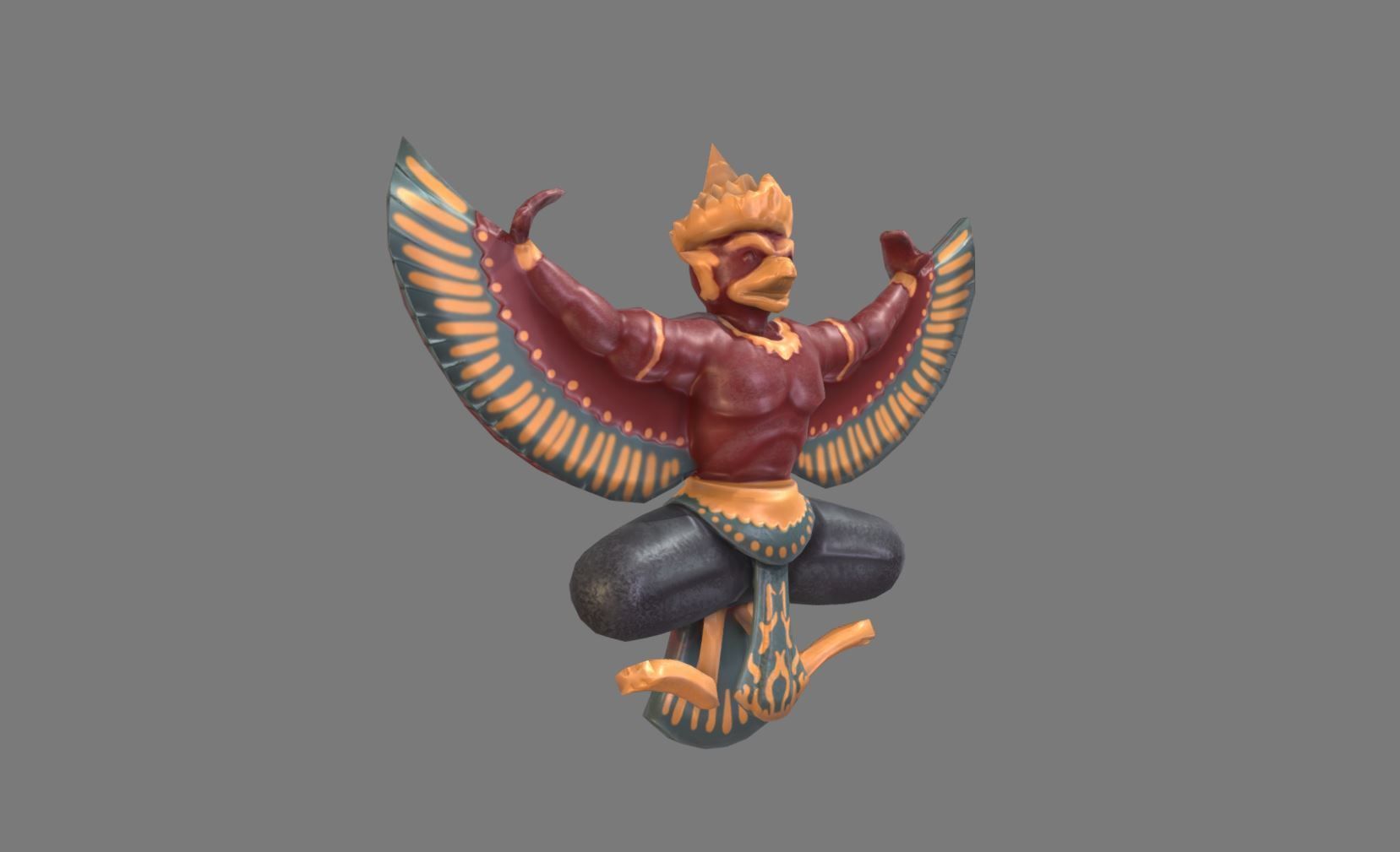 Garuda Statue 3D model_2