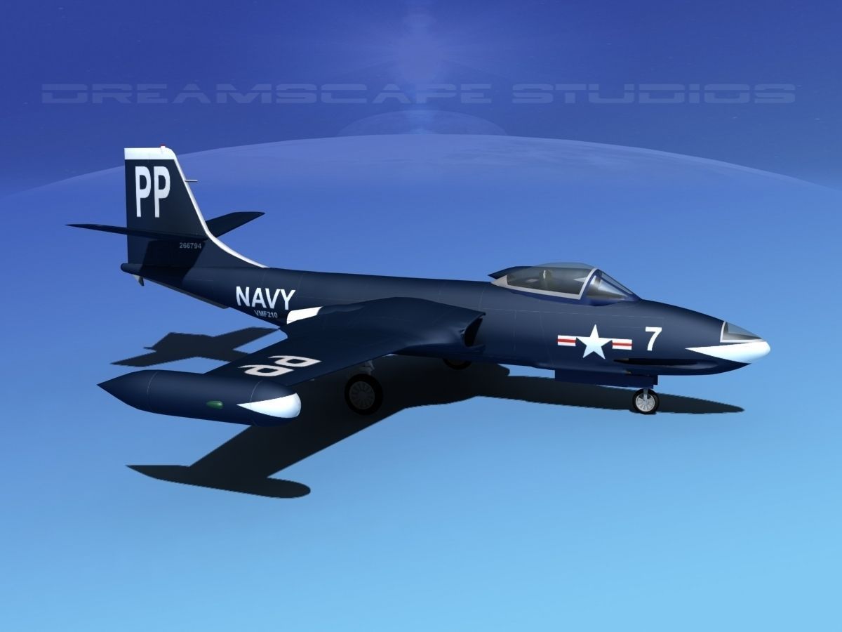 McDonnell F2H2 Banshee V02 3D model_2
