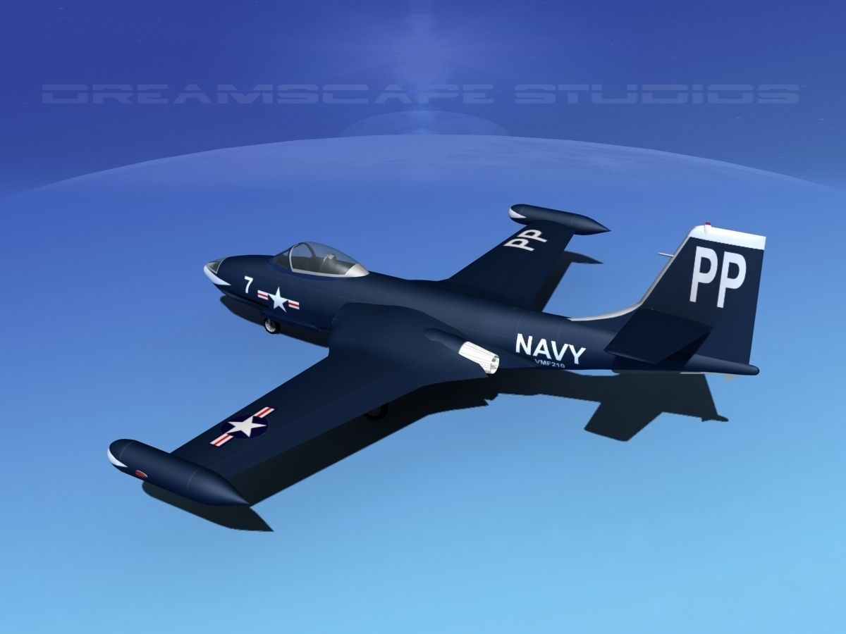 McDonnell F2H2 Banshee V02 3D model_9