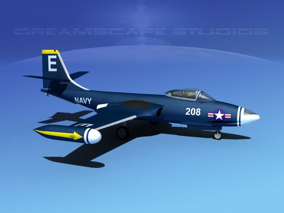 McDonnell F2H2 Banshee V06 3D model_9