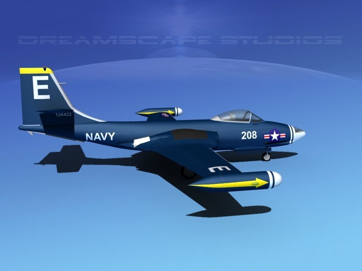 McDonnell F2H2 Banshee V06 3D model_4