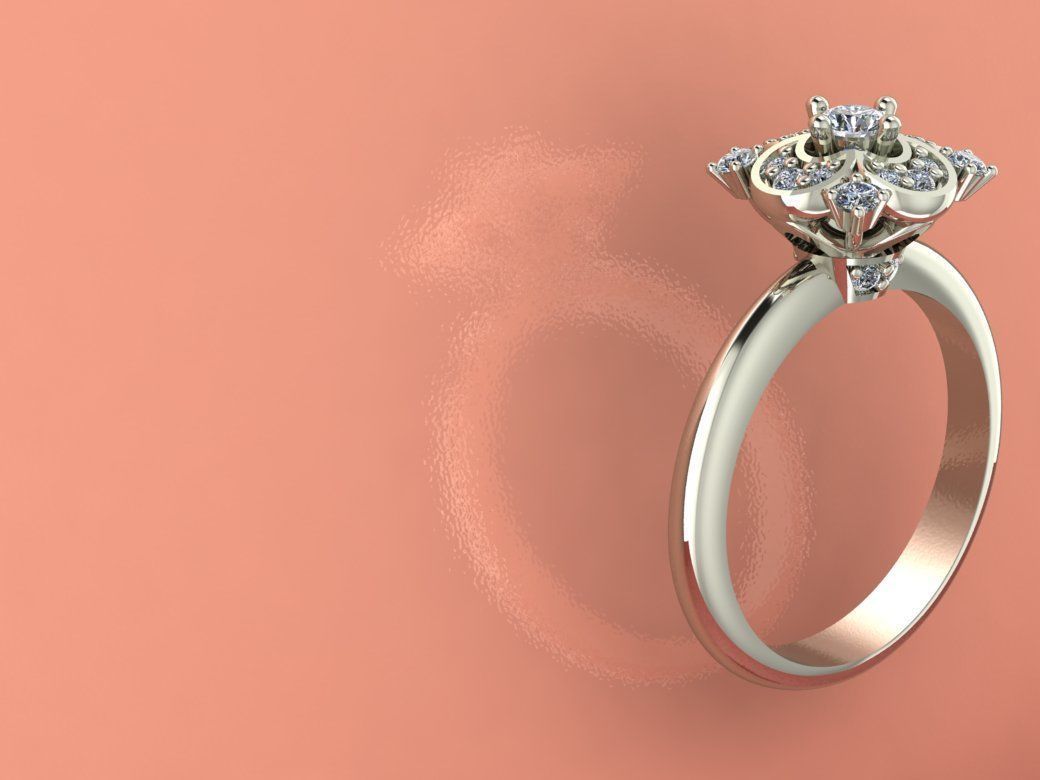 Ring with earrings  3D print model_2