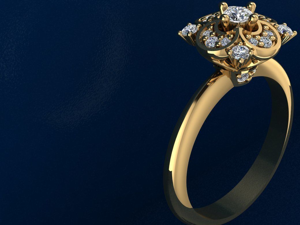 Ring with earrings  3D print model_1