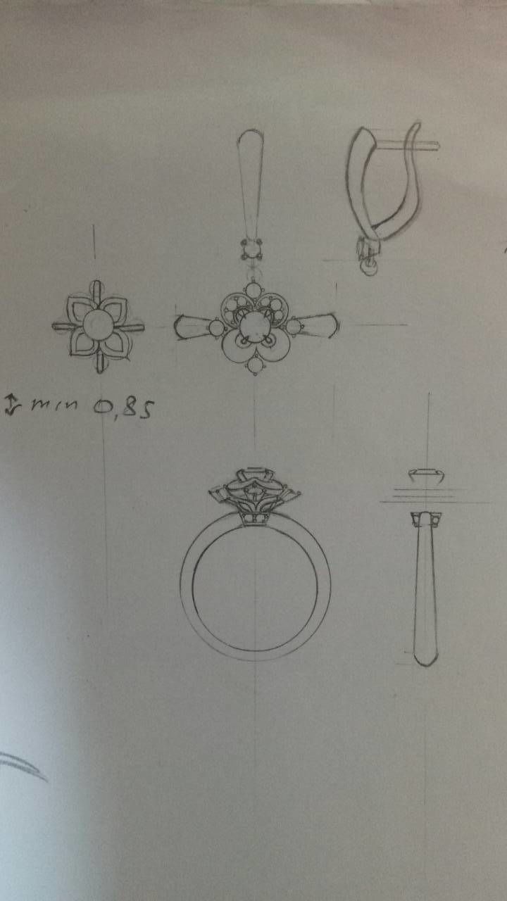 Ring with earrings  3D print model_9